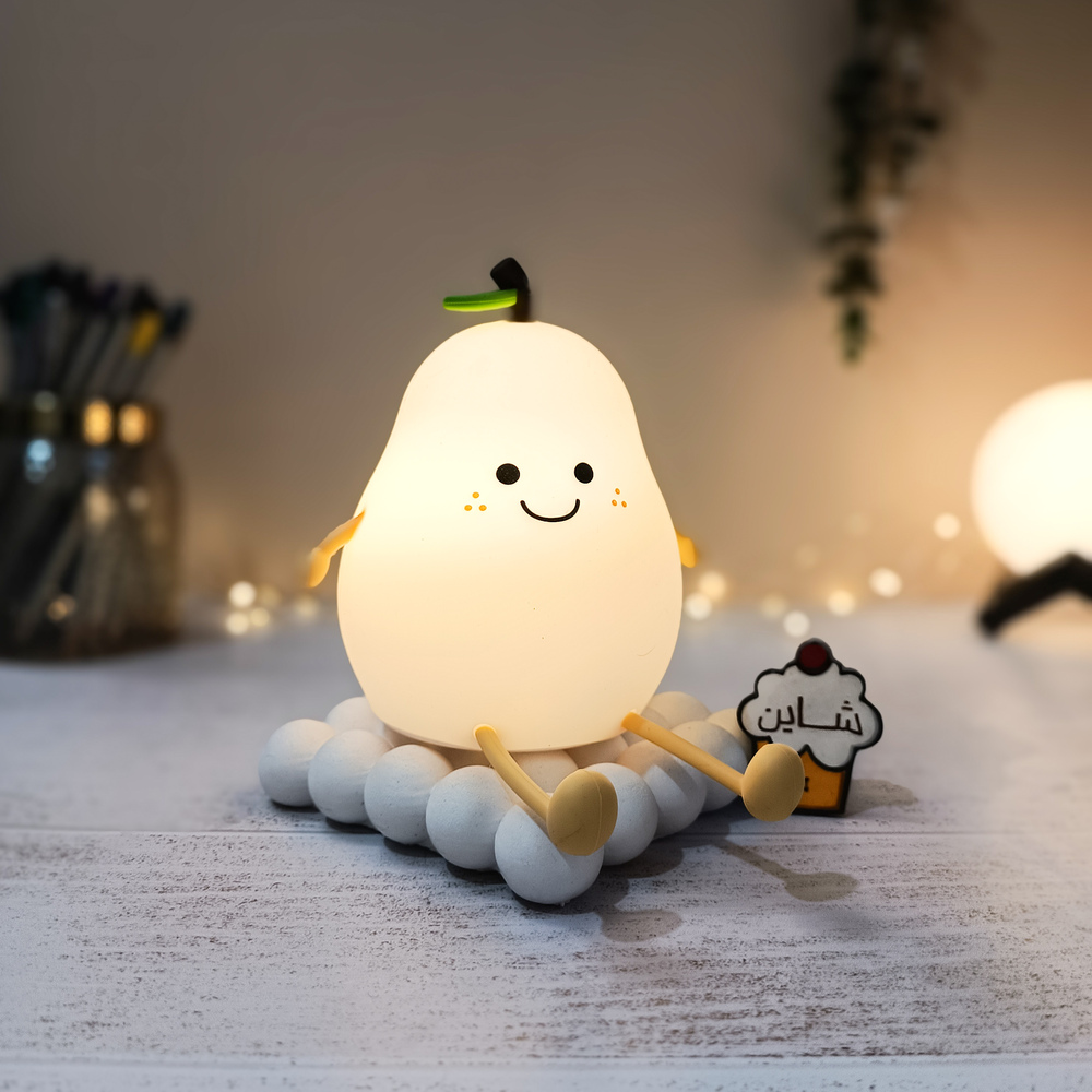 چراغ خواب سیلیکونی طرح گلابی چراغ خواب سیلیکونی طرح گلابی