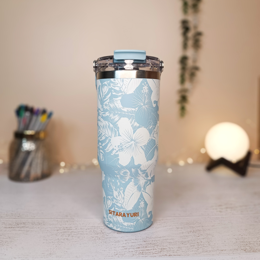 تراول ماگ دسته دار سطلی گل دار ۹۰۰ میلی لیتر سیتارایوری تراول ماگ دسته دار سطلی گل دار ۹۰۰ میلی لیتر سیتارایوری